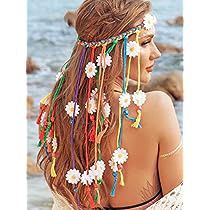 Hippie Hair Bands, Hippie Hair Accessories, Tassel Headband, Hawaii Hair, Sunflower Headband, Rainbow Braids, Beaded Headpiece, Daisy Headband, Colorful Headbands