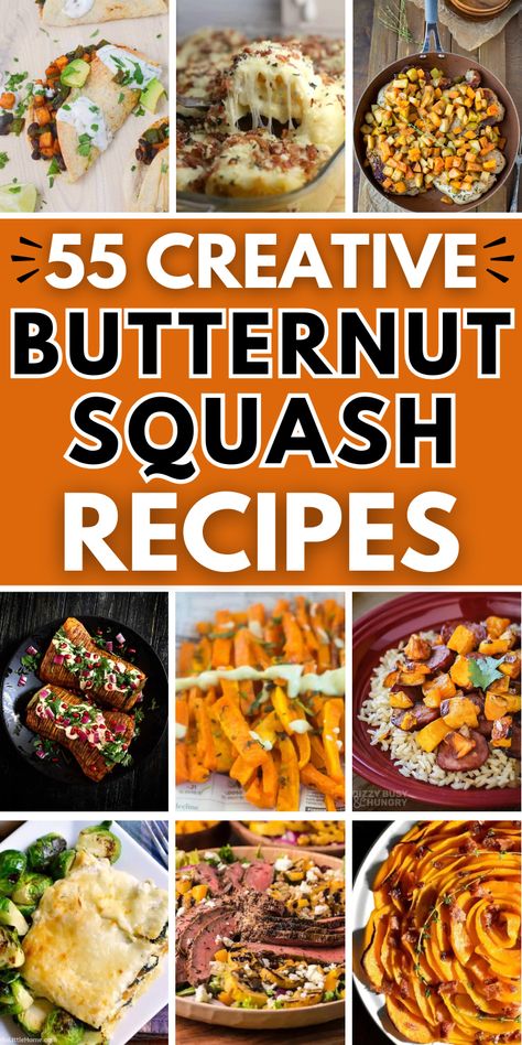 Easy healthy butternut squash recipes for fall dinners or Thanksgiving side dishes, which can be baked in the oven or in a crockpot. Southwest Butternut Squash, Squash Recipes Sweet, Butternut Squash Recipes Sweet, Butternut Squash In Oven, Frozen Butternut Squash Recipes, Butternut Squash Dinner Recipes, Butternut Squash Oatmeal, Side Dishes For Fall, Squash Recipes Easy