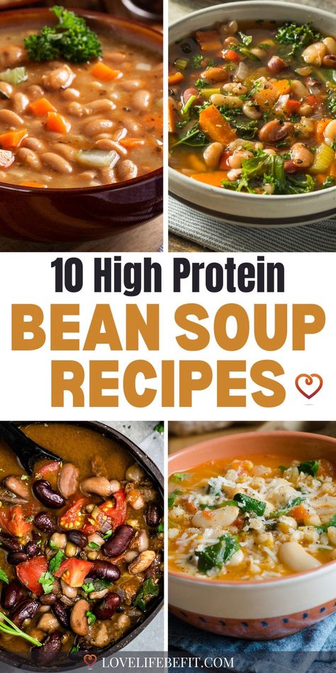 bean soup vegetarian Crockpot Bean Soup Vegetarian, High Protein Black Bean Soup, Healthy Navy Bean Soup, Vegan Bean Soup Crockpot, Bean Recipes Healthy Vegetarian, Healthy Bean Dishes, Crockpot Recipes With Beans, Hearty Bean Soup Recipes, Veggie And Bean Soup