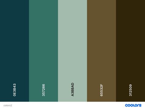 Myrtle Green, Midnight Green, Green Ash, Ash Gray, Bar Chart, Color Schemes, Pie Chart, Ash, Forest