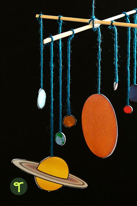 Our favorite solar system teaching resources for elementary: Solar system mobiles, space activities, and more! Solar System Reggio Emilia, Make A Solar System, Solar System Mobile, Dream Catcher For Kids, Space Lessons, Space Crafts For Kids, Solar System Projects, Space Solar System, Solar System Poster