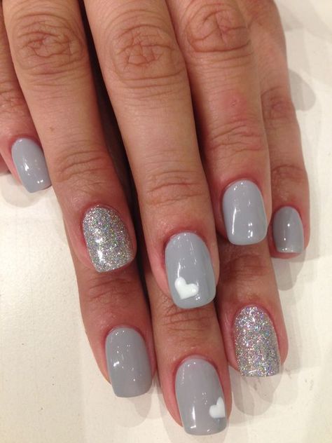 50 Stunning Manicure Ideas For Short Nails With Gel Polish That Are More Exciting | EcstasyCoffee Manicure Shellac, Gray Nails, Falls Church, Nails Spa, Gel Nail Design, Shellac Nails, Colorful Nail Designs, Nagel Inspo, Nail Designs Glitter