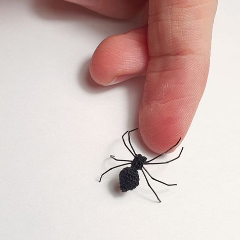 Free Tiny Pattern Alert! Crochet An Astonishingly Teensy-Weensy Spider Amigurumi, Designed By Anastasia Kirs | KnitHacker Crochet Tiny Spider Pattern, Crochet Spider, Tiny Spiders, Spider Pattern, Sharp Nails, 4mm Crochet Hook, Steel Crochet Hooks, Web Patterns, Crochet Hook Sizes