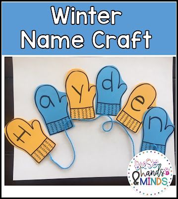 Preschool Themes | Busy Hands and Minds Winter Name Craft, Preschool Name Crafts, Name Activities Preschool, Winter Lesson Plan, Craft For Preschool, Winter Theme Preschool, Winter Crafts Preschool, Preschool Names, January Activities