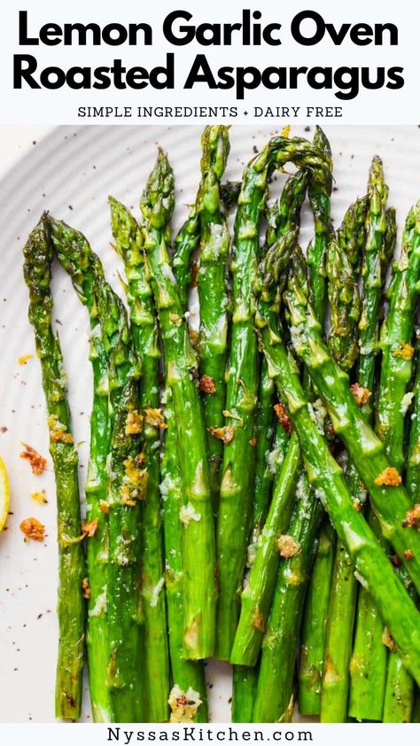 This simple lemon garlic oven roasted asparagus is an incredibly easy side dish that is SO delicious! The best asparagus recipe that's great on its own or added to other dishes. Perfectly seasoned, ready in 20 minutes, dairy free, and super flavorful. Saute Asparagus Recipes, Simple Asparagus Recipes, Sauteed Asparagus Recipes, Asparagus Recipes Sauteed, Asparagus Sauteed, Garlic Oven, Sauteed Asparagus, Ways To Cook Asparagus, Saute Asparagus