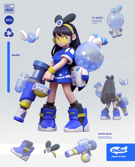 ArtStation - Marin 3d Karakter, Art Toys Design, Japon Illustration, 캐릭터 드로잉, Game Character Design, 3d Modelling, Cartoon Character Design, Character Modeling, 영감을 주는 캐릭터