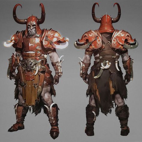 Diablo Character Design, Diablo 4 Barbarian, Diablo 4 Art, Diablo 4 Concept Art, Diablo Barbarian, Barbarian Diablo, Legendary Armor, Diablo Art, Barbarian Art