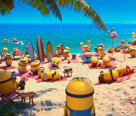 Bring ALL your Minions to the beach!   Book at http://marriott.com/jench using promo code LPR for our 20/20 deal - 20% off the regular rate + $20 Food / Drink credit daily! Minions Aesthetic, Minion Humour, 3 Minions, Minion 2, Funny Minion Pictures, Minion Pictures, Minions Love, Cute Minions, Minions Wallpaper