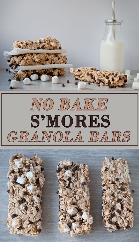 Gronala Bars Recipe, Smores Granola Bars Healthy, Marshmallow Granola Bars, Easy Homemade School Snacks, S’mores Granola Bars, Pampered Chef Snack Bar Maker Recipes, Smores Granola Bars, Fun School Snacks, Snack Bar Recipes