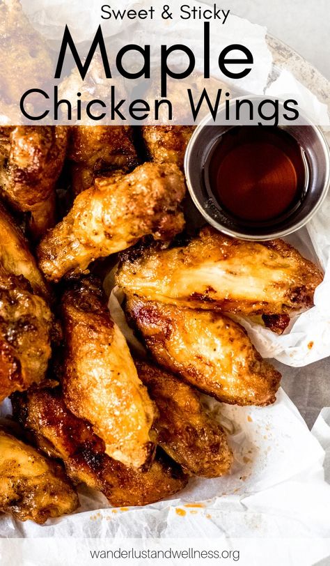 If you like sweet and spicy chicken wing recipes, then you will love these chicken wings with maple syrup. These wings still have that traditional buffalo flavor with a hint of sweetness thanks to the maple syrup. This might sound like an odd combination, but trust me when I tell you that it is one of my favorite chicken wing flavors! #chickenwingrecipes #maplechickenwings #partyapps #gamedayapps Gluten Free Chicken Wings, Maple Syrup Chicken, Disco Fries, Spicy Chicken Wings Recipe, Oven Chicken Wings, Maple Chicken, Tailgate Recipes, Man Recipes, Frozen Chicken Wings