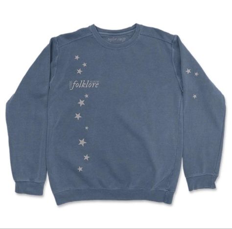 Taylor Swift Stars Around My Scars pullover Folklore Crewneck Sweatshirt, Taylor Swift Official Merchandise Rare, htf, hard to find, sold out color, limited edition slate blue In EUC. Cottagecore, Swiftie Merch, Exclusive  |  Tradesy is the leading used luxury fashion resale marketplace | 100% AUTHENTIC, OR YOUR MONEY BACK | We have a zero-tolerance policy for replicas. Our authentication rate is best in the industry (Stronger than eBay, ThreadUp, The RealReal, Mercari, Depop, and Poshmark), our Taylor Swift 1989 Sweatshirt, Taylor Swift Hoodie Ideas, Taylor Swift Cricut Ideas, Folklore Merch, Taylor Swift Crewneck, Taylor Swift Hoodie, Taylor Swift Sweatshirt, Taylor Swift Top, Taylor Merch