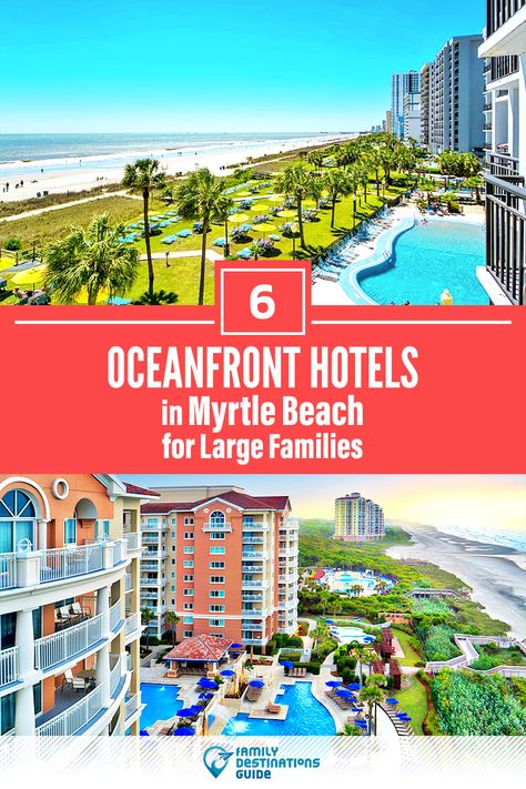 Have a big family and want ideas for a family vacation to Myrtle Beach, South Carolina? Want to stay next to the ocean? We’re FamilyDestinationsGuide, and we’re here to help: Discover Myrtle Beach’s best oceanfront hotels for large families - so you get memories that last a lifetime! #myrtlebeach #myrtlebeachvacation #myrtlebeachlargefamilies #familyvacation #myrtlebeachhotels Best Places To Stay In Myrtle Beach, North Myrtle Beach Resorts, South Carolina Myrtle Beach, Myrtle Beach Family Vacation, Myrtle Beach Things To Do, Myrtle Beach Photography, Myrtle Beach Trip, Beach 2023, Myrtle Beach Boardwalk