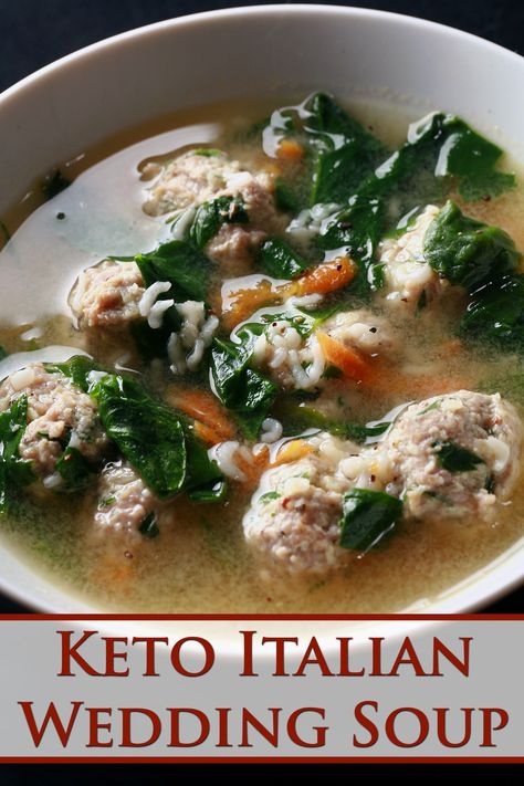 Lemon Salad Dressings, Italian Wedding Soup Recipe, Italian Wedding Cookies, Keto Italian, Pasta Substitute, Italian Diet, Low Carb Meal, Wedding Soup, Beef Meatballs