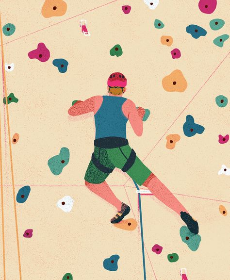 Jeannie Phan - Girlsclub Asia Climbing Illustration, Rock Climbing Gym, Climbing Gym, Bonding Activities, Creative Class, Chalk Bags, Dance Classes, Tattoo Project, 자수 디자인