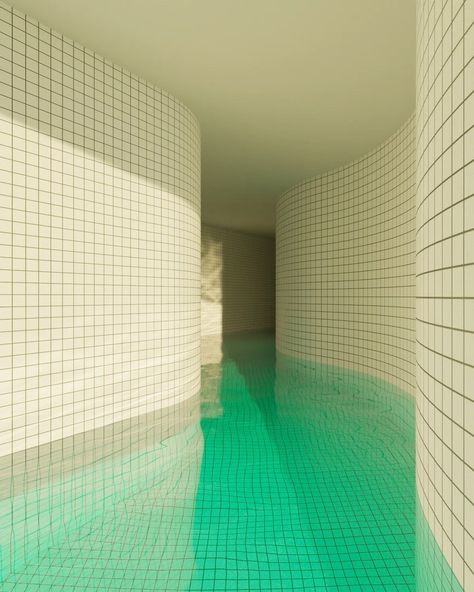 Jared Pike on Instagram: “Dream Pool 5, animated . . . #liminalspace #kenopsia #anemoia #poolaesthetic #dreamcoreaesthetic #vaporwaveaesthetic #vaporwave…” Jared Pike, Dreamcore Aesthetic, White Ceramic Tiles, Dreamcore Weirdcore, Pool Rooms, Dream Pools, Indoor Swimming, Weird Dreams, Indoor Swimming Pools