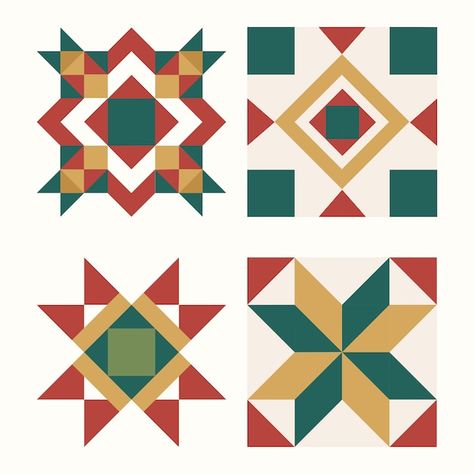 Christmas Tiles, Traditional Tile Design, فن النسيج, Geometric Tile Design, Christmas Vector, Geometrical Design, Geometric Pattern Art, Geometric Design Art, Geometric Tiles