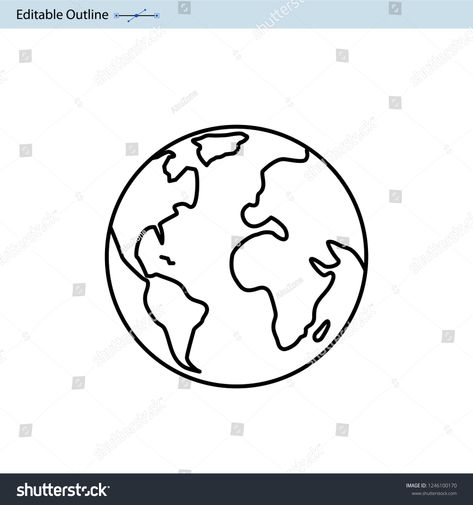 Earth Globe Illustration, Earth Drawing Simple, Earth Icon, Planet Vector, Earth Drawings, Earth World, Globe Icon, World Icon, Globe Art