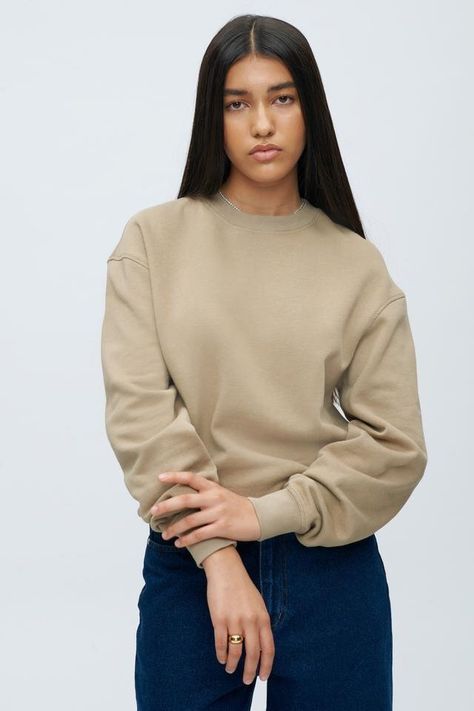 15 Sustainable Sweatpants & Hoodies For Your Organic Loungewear Collection — The Good Trade Oversized Crew Neck Sweatshirt, Essential Sweatshirt, Tapered Sweatpants, Slim Joggers, Fall Attire, Cotton Sweatpants, Sweatpants Set, Women Essentials, Pull & Bear