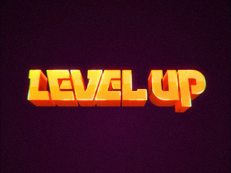 A little bit of 80s inspired typography from an upcoming project ^^ 3d Title Design, Gaming Typography, Level Up Design, Game Typography, Label Logo Design, Game Font, Design Club, Text Logo Design, Game Logo Design