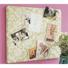 Fabric & Ribbon Corkboard DIY - we make these often for birthday gifts. A lovely personalized gift! Cool Bulletin Boards, Diy Cork Board, Cheap Diy Crafts, Memory Board, Picture Boards, Memo Boards, Photo Boards, Memo Board, Crafty Projects