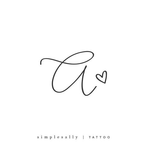 Initial Tattoo A by Simple Sally | #a #tattoo #simpletattoos #tinytattoo #minimaltattoo #tattoos #lettering Initial Tattoo A, A Letter Images, Lettering For Tattoos, Logo Fotografia, Diy Tattoo Permanent, Cursive Tattoos, Tattoo Schrift, Shape Tattoo, Handpoke Tattoo