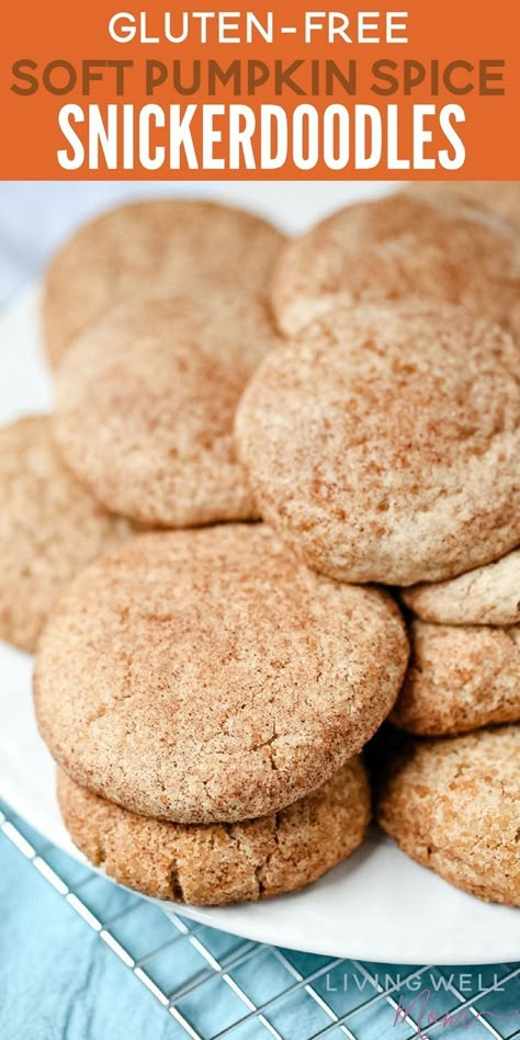 Gluten Free Pumpkin Spice Snickerdoodle Cookies, Gluten Free Pumpkin Snickerdoodle Cookies, Gluten Free Pumpkin Snickerdoodles, Gluten Free Snickerdoodle Cookies, Gluten Free Pumpkin Cookies, Gluten Free Christmas Recipes, Gerd Recipes, Gluten Free Pumpkin Recipes, Gluten Free Pumpkin Spice