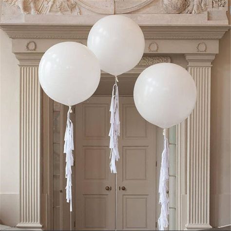 PRICES MAY VARY. Package included: 6 pearlescent white (premium helium quality) balloons Material: 100% Natural Rubber Latex Size: True to 36’’ or 90cm when inflated - can be used with helium or blown up manually Wide Applications: These jumbo balloons make excellent decorations and add happy atmosphere for a variety of parties and events birthday parties, weddings, school events, and for other festive gatherings and celebratory/entertaining events Superior Quality : Thickened than market averag Pastel Theme Party, Backyard Graduation Party, Balloon Tassel, Jumbo Balloons, Gender Reveal Balloons, Pastel Balloons, Large Balloons, Giant Balloons, Big Balloons