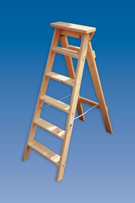 Ladder Ideas Wooden, Wooden Step Ladder, Ladder Ideas, Crown Paints, Wood Table Diy, Roof Ladder, Library Ladder, Diy Ladder, Painted Post