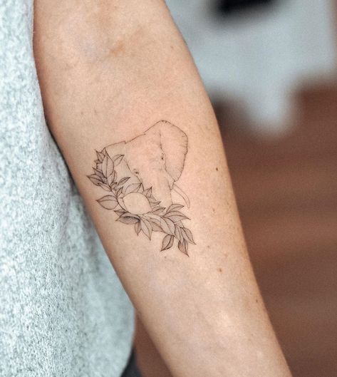 Alina | Fineline Tattoo Art on Instagram: “Custom Design from Winter 🍋🐘 . . .  #africa #africalove #lemontree #discoverwildlife #lemontattoo #elephant #africanelephant…” South Africa Flower Tattoo, South Africa Tattoo Ideas, South African Tattoo, South Africa Tattoo, Africa Tattoo, Make Temporary Tattoo, Fineline Tattoos, Africa Tattoos, African Tattoo