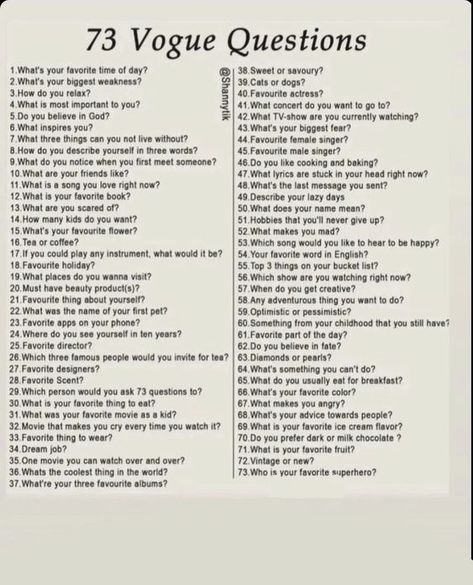 Simple Questions To Ask Someone, How Well Do You Know Her Questions, Fun Questions To Ask Yourself, Questions To Ask Yourself About Him, Serious Questions To Ask Friends, Vogue Questions List, 200 Questions To Ask Your Partner, Questions To Ask Your Future Self, Tellonym Background