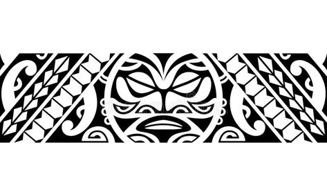 Maori polynesian tattoo bracelet. Tribal sleeve seamless pattern vector. Samoan border tattoo design fore arm or foot. Armband tattoo tribal. band fabric royalty free illustration Maori Tattoo Patterns, Marquesan Tattoo, Border Tattoo, Polynesian Tattoo Sleeve, Tato Maori, Tiki Tattoo, Tattoos Arm, Lion Head Tattoos, Band Tattoo Designs