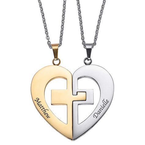 Couple Name Pendant Design, Name Pendant Design, Couple Name, Faith Jewelry, Name Pendant, Heart Shaped Jewelry, Dainty Pendant, Couple Necklaces, Gift For Couples