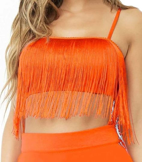 Women Fringe Strap Cami Crop Cowgirl Outfits Sparkly Top Feather Caim Tank Party Coachella Bachelorette Neon Rave Outfits Boho Festival Clothing Orange M at Amazon Women’s Clothing store Neon Rave Outfits, Summer Cowgirl, Indie Summer, Boho Festival Outfit, Night Festival, Bold Outfits, Rave Clothes, Tank Crop Top, Black Corset Top