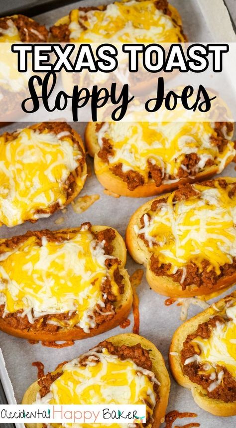 Garlic Bread Sloppy Joe Casserole, Garlic Bread Cheese Steak Sloppy Joes, Sloppy Joe With Cheese, Manwich Sloppy Joes Garlic Bread, Grilled Cheese Sloppy Joe Sandwich, Sloppy Joe Breadsticks, Sloppy Joe Recipe On Garlic Bread, Open Faced Cheesy Sloppy Joes On Garlic Bread, Cheeseburger Garlic Bread