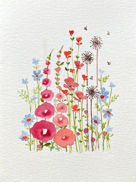 Pin on Norms art Floral Art Simple, Watercolor Paintings Floral, Easy Cute Watercolor Ideas, Water Color Painting Easy For Beginners Step By Step, Watercolour Inspiration Flowers, Watercolour Inspiration Simple, Watercolour Art Ideas Inspiration, Easy Watercolor Flowers For Beginners, Flower Drawing Color