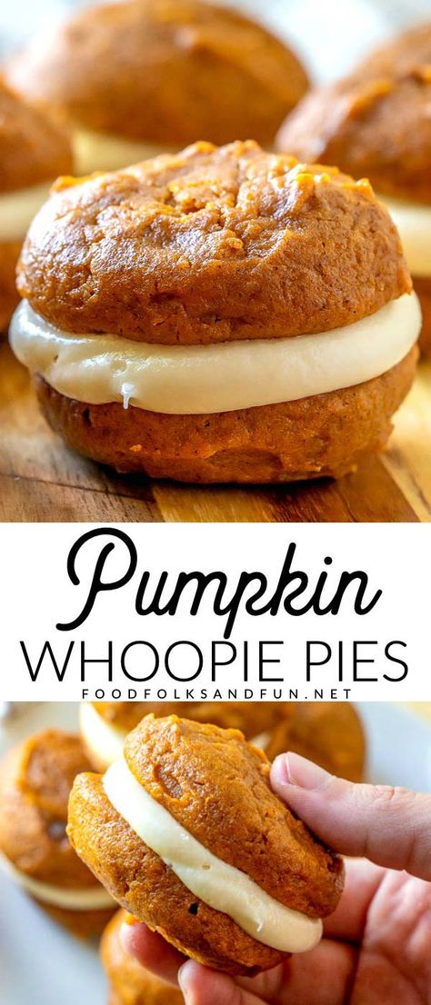 Pumpkin Whoopie Pies With Maple Cream Cheese Frosting, Pumpkin Whoopee Pie, Pumpkin Woo Pie Pies, Fall Desserts With Cream Cheese, Desserts With Ingredients At Home, Weird Dinner Recipes, Pumpkin Maple Whoopie Pies, Pumpkin Cream Cheese Whoopie Pies, Deserts With Pumpkin