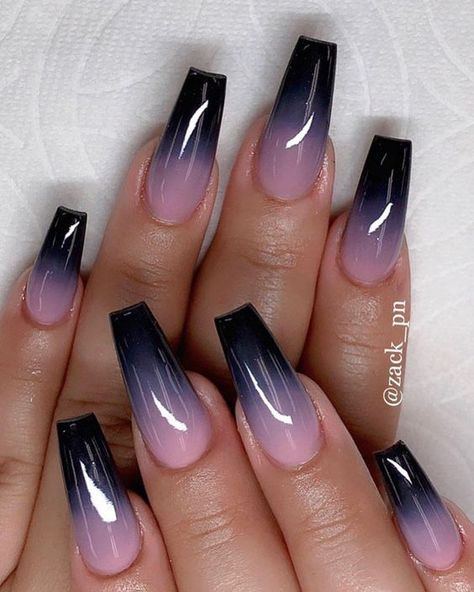 Ombre Nail Design, Ombre Nail Art Designs, Mauve Nails, Unghie Sfumate, Pointy Nails, Black Acrylic Nails, Ombre Nail, Valentine Nails, Pinup Art