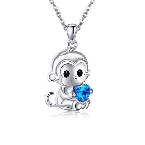 PRICES MAY VARY. Design:Monkeys are very smart and cute. This monkey necklace, we paired it with blue cubic zircon to make it look more exquisite and charming, making it perfect for gifting. Material:Monkey Necklace:Made of 925 sterling silver, hypoallergenic, tarnish resistant,nickel-free,lead-free,cadmium-free,suitable for long-term wear,not contain any allergic element. Size:Monkey Necklace:0.83*0.26 inch(21* 6.5 mm),Packaging: 1x Monkey jewelry; 1 x polishing cloth and 1 x exquisite gift box Monkey Necklace, Monkey Jewelry, Kids Luggage, Necklace And Earrings, Gifts Ideas, Pendant Jewelry, Shoes Jewelry, Women Clothing, Jewelry Gifts