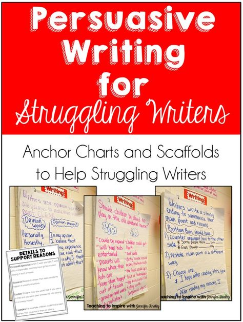 Persuasive Writing Anchor Charts and Scaffolds for Struggling Writers. Click through to see several example anchor charts and grab a free download. Persuasive Writing Anchor Chart, Persuasive Writing Examples, Jennifer Findley, Persuasive Text, Third Grade Writing, 3rd Grade Writing, Persuasive Essay, Argumentative Writing, Writing Anchor Charts