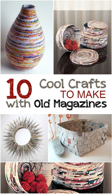 Amazing craft for teens and older kids: 10 Cool Crafts to Make with Old Magazines #crafts #DIY Old Magazine Crafts, Different Crafts, Diy Para A Casa, Craft Hacks, Cool Crafts, Recycled Magazines, Crafts For Teens To Make, Folding Origami, Recycled Sweaters