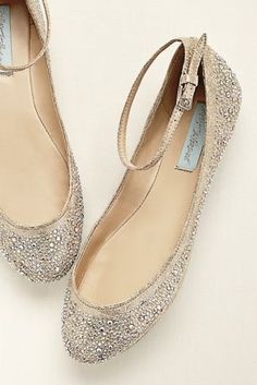 A touch of sparkle that's comfy enough to last all night! Blue by Betsey Johnson flats at @DavidsBridal Bridal Shoes Flats Sandals, Flat Bridal Shoes, Brides Shoes, Sparkle Flats, Cinderella Slipper, Blue By Betsey Johnson, Wedding Shoes Comfortable, Blue Wedding Shoes, Bridal Flats