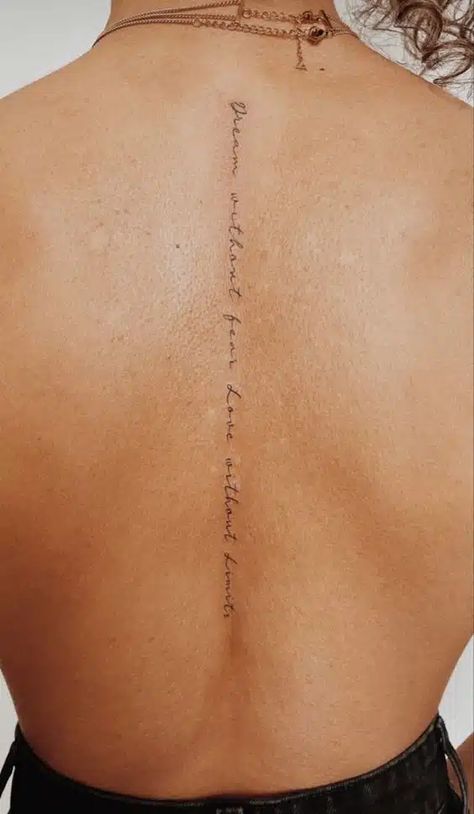 100+ Spine Tattoo ideas for Women Ladies Spine Tattoo Beautiful, Spine Female Tattoo, Text Spine Tattoo, Arrow Tattoo Spine, Line Down Spine Tattoo, Back Tattoo Female Spine, I Love You Spine Tattoo, Timeline Spine Tattoo, Fine Spine Tattoos For Women