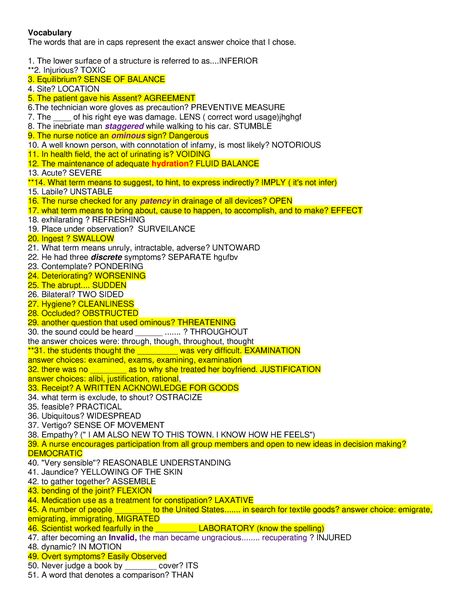 HESI Vocab V1 - HESI TEST - Vocabulary The words that are in caps represent the exact answer choice - Studocu Hesi A2 Vocabulary, Hesi A2 Study Schedule, Hesi A2 Study Guide, Houston Community College, Hesi A2, Course Schedule, Study Schedule, Guided Math, Any Book