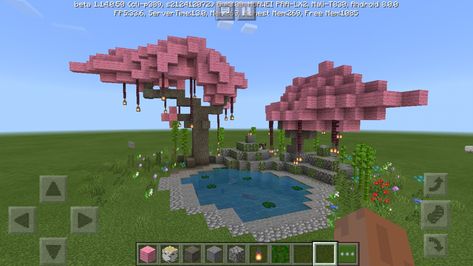 Tree ideas for minecraft! Minecraft Blossom Tree, Minecraft Japanese Tree, Minecraft Romantic Ideas, Minecraft Cherry Blossom Tree, Minecraft Love Builds, Japanese Minecraft Ideas, Minecraft Couple Ideas, Minecraft Japanese Garden, Minecraft Id