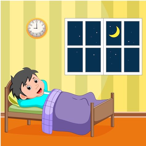 Smile little boy sleeping in the bed Pre... | Premium Vector #Freepik #vector #boy-sleeping #child-sleep #little-boy #cute-kids Bed Vector, Boy Sleeping, Cartoon Boy, Sleeping In Bed, Free Vector Images, Premium Vector, Graphic Resources, Vector Images, Vector Free