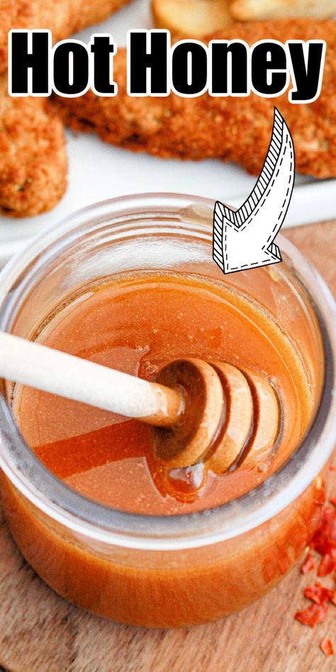 How to make hot honey sauce, a copycat Mike's hot honey recipe for wings or chicken you will love. Make as spicy as you want! Recipe For Wings, Make Hot Honey, Honey Sauce For Chicken, Fried Chicken Biscuits, Honey Sauce Recipe, Hot Honey Sauce, Hot Honey Recipe, Honey Chicken Wings, Chicken Biscuits