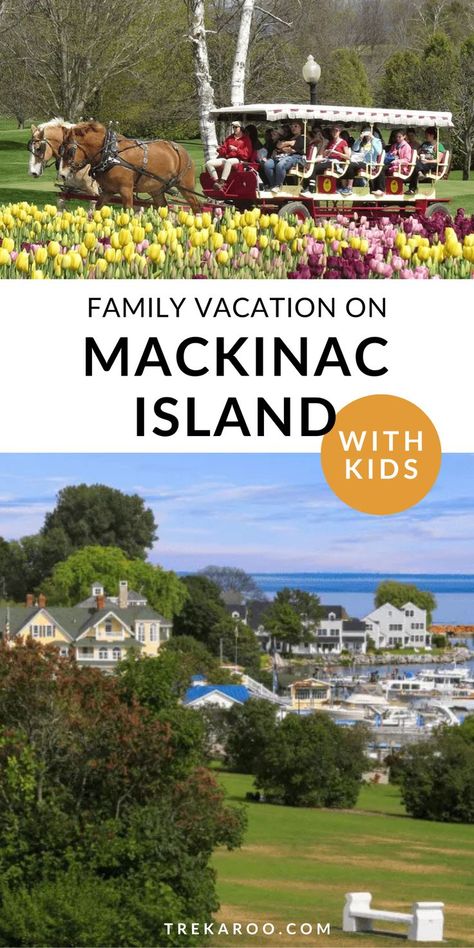 Family Vacation on Mackinac Island with Kids Family Vacation Ideas Kids, Michigan Family Vacation, Us Family Vacations, Michigan Summer Vacation, Michigan Travel Destinations, The Mack, Mackinac Island Michigan, Camping Inspiration, Michigan Summer