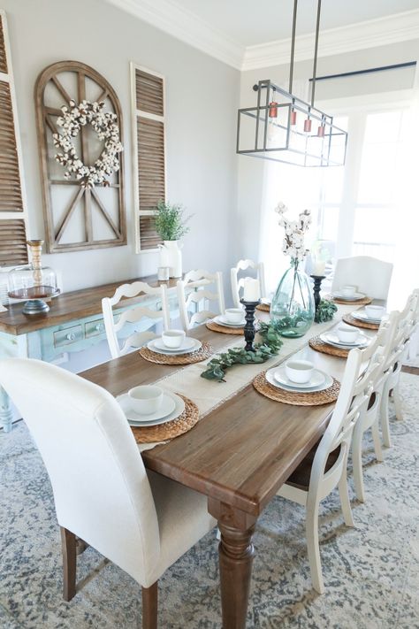 Bedroom Transitional, Farmhouse Dining Rooms Decor, Серая Кухня, Modern Farmhouse Dining Room, Kitchen Transitional, Farmhouse Dining Room Table, Modern Farmhouse Dining, Dining Room Remodel, Dinning Room Design