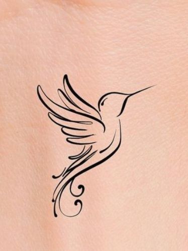 Simple Humming Bird Tattoos For Women, Minimalist Tattoo Hummingbird, Simple Hummingbird Tattoos, Morning Glory With Hummingbird Tattoo, Hummingbird Watercolor Tattoo, Simple Hummingbird Tattoo Design, Delicate Hummingbird Tattoo, Simple Bird Tattoos For Women, Humming Birds Tattoo Design