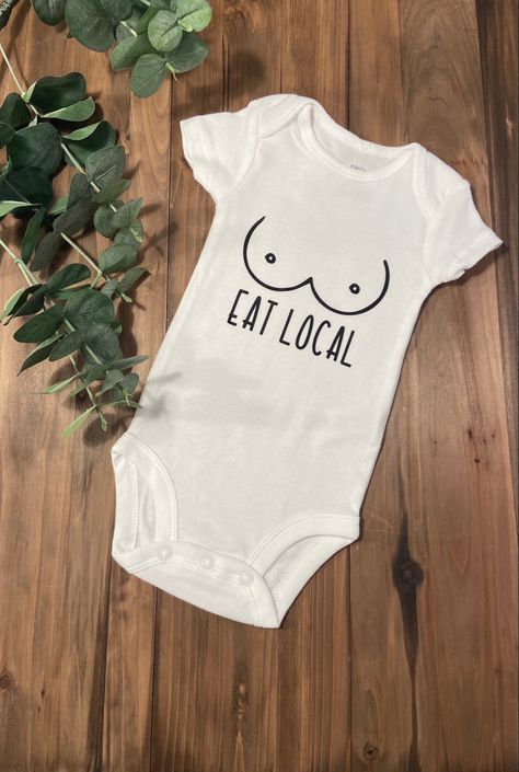 Cricket Onesie Ideas, Diy Onesie Decorating Ideas, Baby Onsies Ideas Drawing, Baby Onsie Decorating Idea, Onsie Decoration Ideas, Baby Onsies Ideas Funny, Eat Local Onesie, Aunt Things, Neutral Baby Onesies